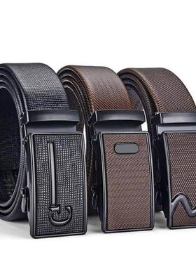 High Quality Men Leather Belt Metal Automatic Buckle Work Bu