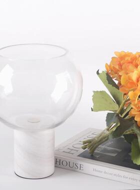 现代家居摆饰玻璃花瓶样板间轻奢摆件餐桌装饰品客厅花器插花艺术