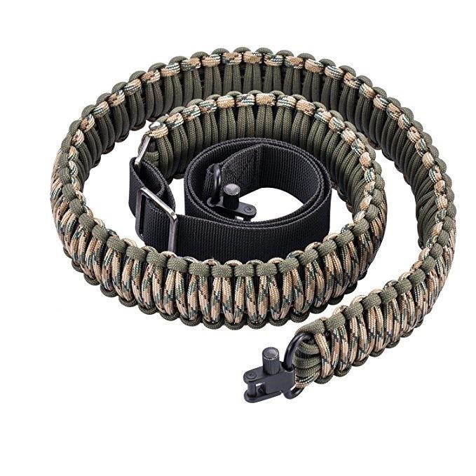 Two Point Paracord Sling Swivels Non Slip Adjustable Strap