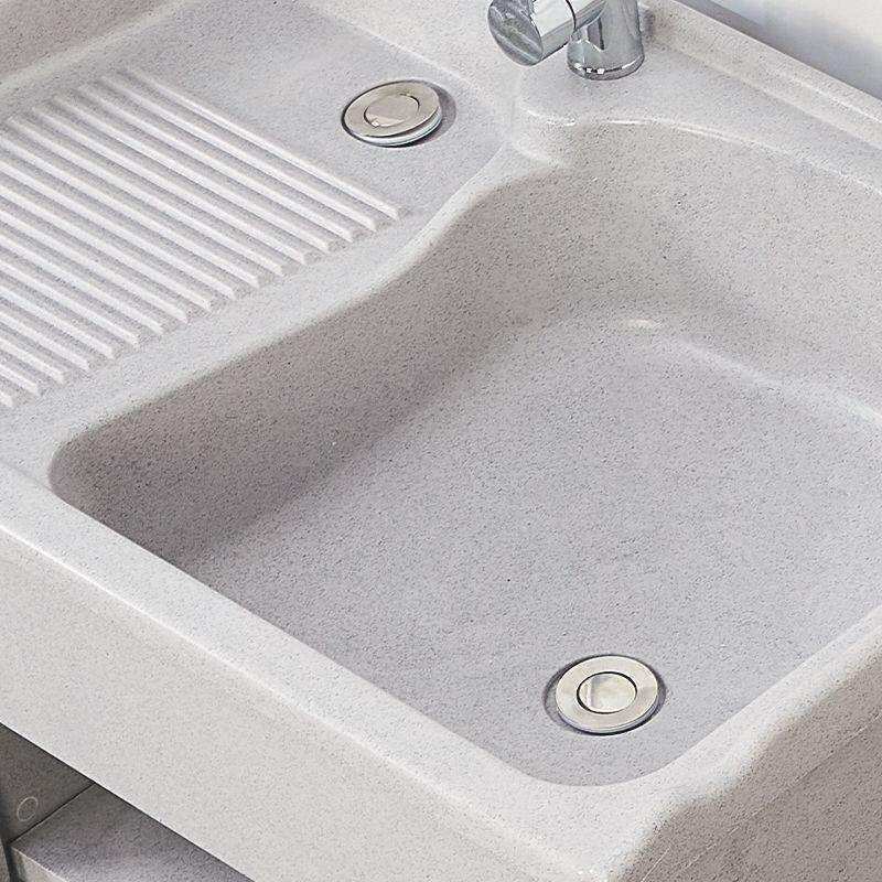 石英石洗衣池家用阳台带搓衣板室外庭院洗衣台盆大理石一体洗衣