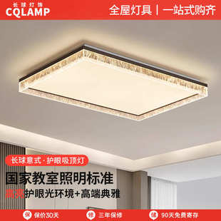 极简高级感客厅灯长方形大气家用冰裂纹设计师大厅卧室吸顶灯 意式