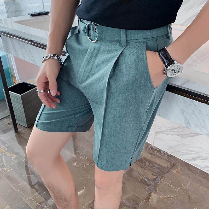 短裤男夏修身五分裤子男休闲薄款西装裤韩版5分运动裤男色百0304k