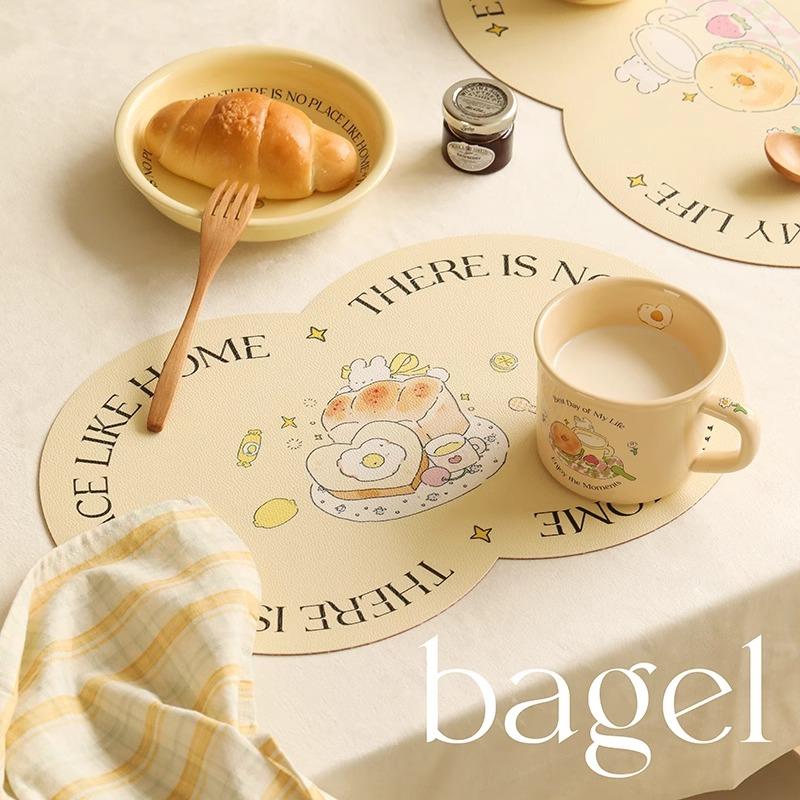 面包兔网红隔热垫耐高温吃饭餐垫儿童学生皮革防烫垫碗餐盘垫厨房