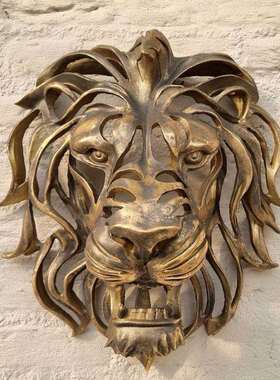 2025跨境爆款立体狮子头雕像树脂工艺品挂壁装饰品墙挂装饰摆件