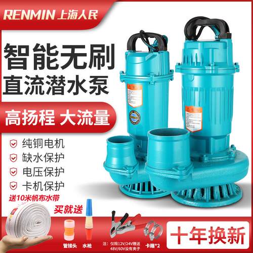 上海人水民无刷直流潜水泵48V760V嘉猫（五2V用电通动车电动车抽