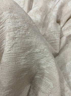 亚麻棉双层砂洗肌理提花面料柔软透气双面绉布家纺服装布料T86012