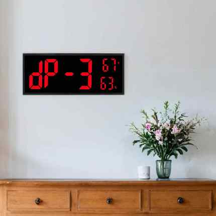 遥控可大屏幕时钟客厅挂钟跨电境子墙3810l钟家用温湿度时钟简约
