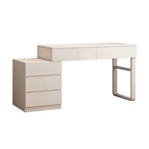 转角奶油风一体L型电脑桌学生家用学习桌化妆桌椅桌子女生卧室桌