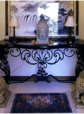 传承古老文化宣扬匠心精神工匠力作金属家私玄关台茶具