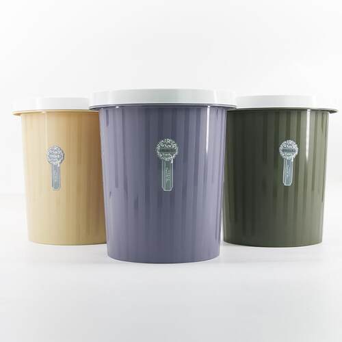 Round Trash Can with Lid, Sanitary Bin, PP Material Home Cle