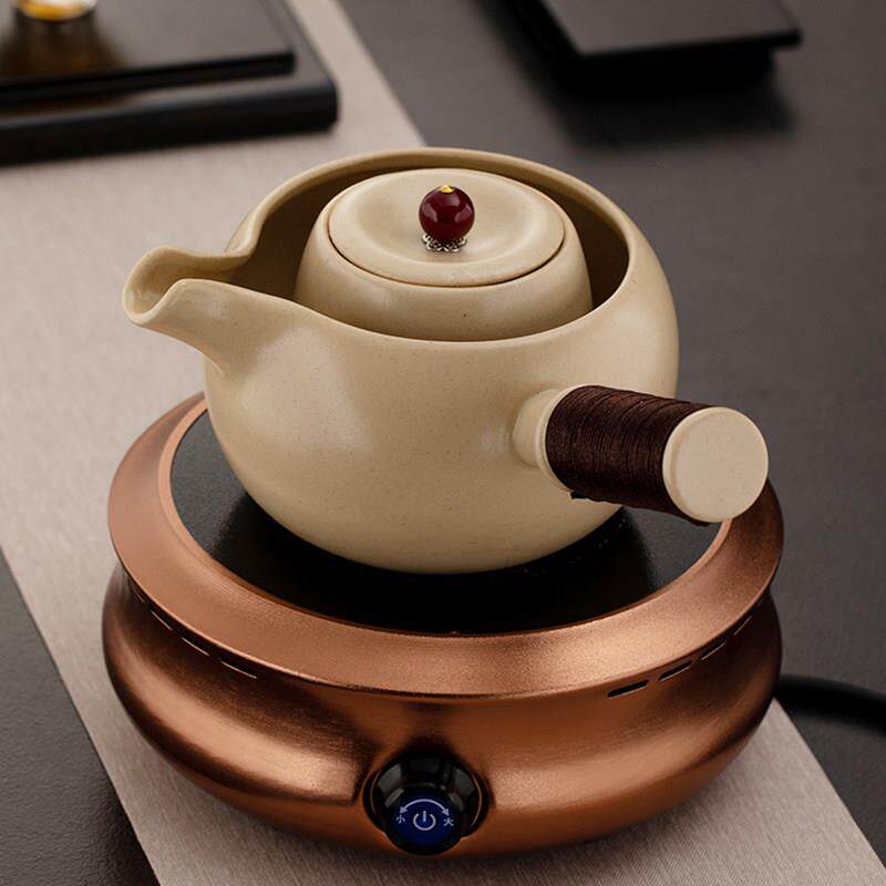 孟瀚苏打釉茶壶白泥侧把壶电陶炉煮茶器煮茶壶家用大号陶瓷烧水壶