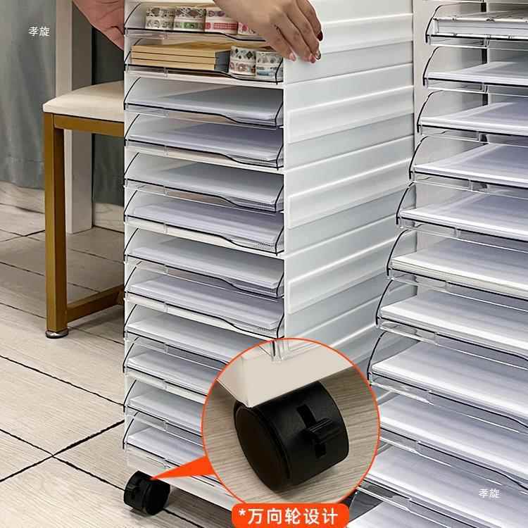 抽屉敞开式桌面文件盒桌收整理架桌边FMP底料存纳资放架绢花