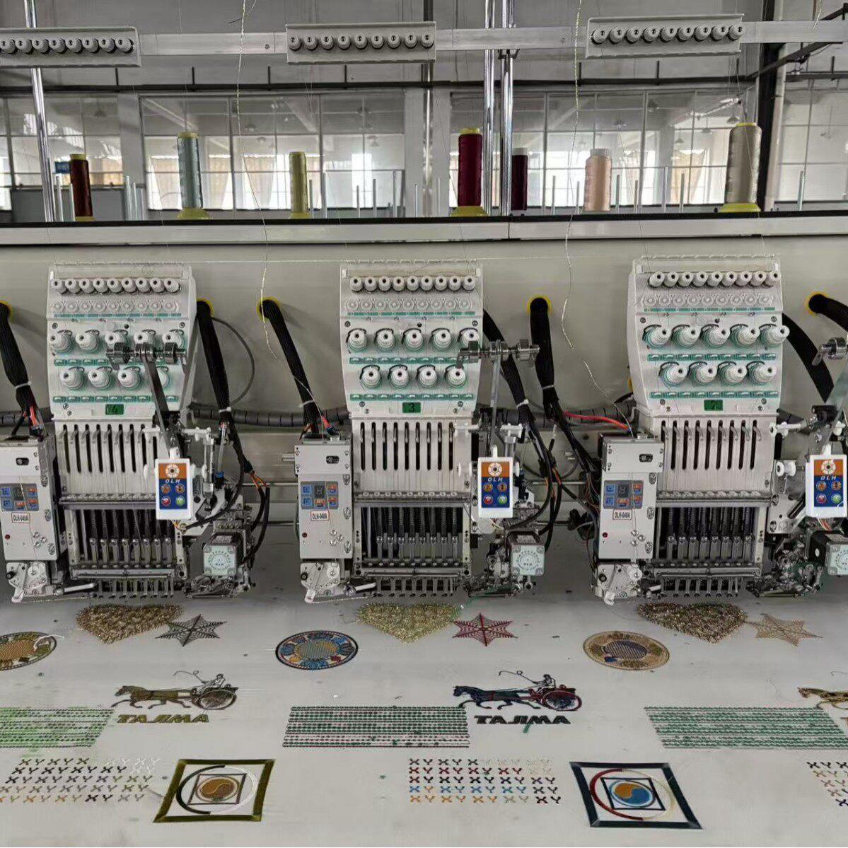 923双金片+绳绣绣花机速平绣金片绣绳绣三合一厚料工厂刺绣设