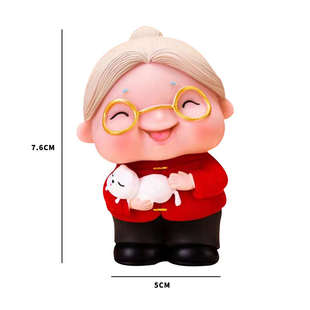 老太太装饰甜老头寿配生日老爷爷蛋糕老奶奶时光摆件~乐过烘焙