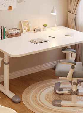 手摇降桌加厚学桌可调节木TDA习质儿童桌椅套装卧升成室书房套电