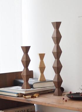 /无尽之柱布朗库西抽象实木北欧风几何装饰艺术品桌面摆件