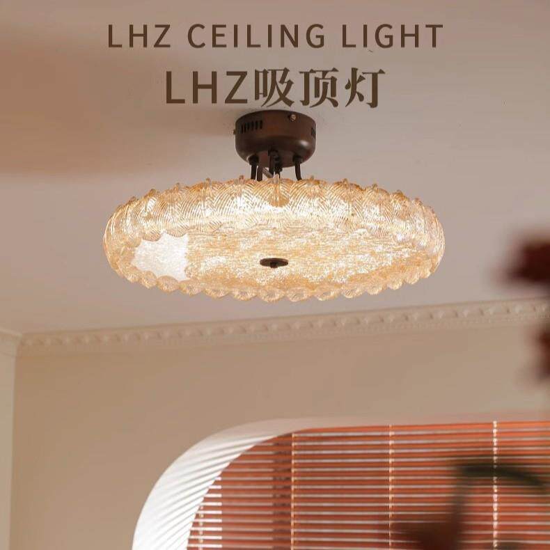 铁艺树脂卧室吸顶灯中古现代简约大气卧室灯全光谱复古美式客厅灯