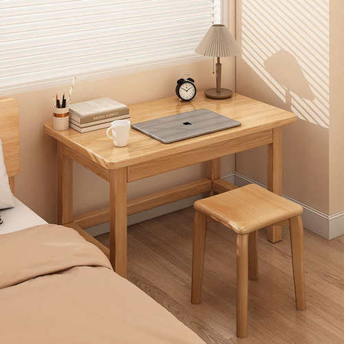 实木书桌学生家用卧室电脑桌学习写字桌子高中生简易办公桌椅组合