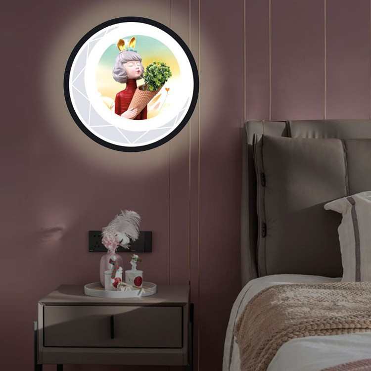 壁灯LED床头灯新款2022现代简约卧室客厅墙壁灯走廊楼梯带画灯具