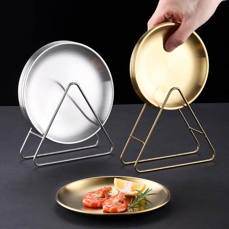 高颜值吐骨碟收纳层架家用餐桌垃圾渣盘不锈钢圆盘金色小吃蛋糕餐,餐饮具,碟,淘宝优惠券,粉丝福利购,淘宝优惠卷