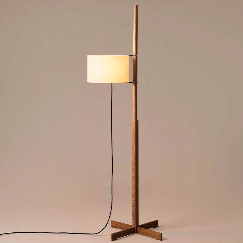 2026年新款中古实木客厅落地灯复古原木风卧室艺术氛围感立式台灯