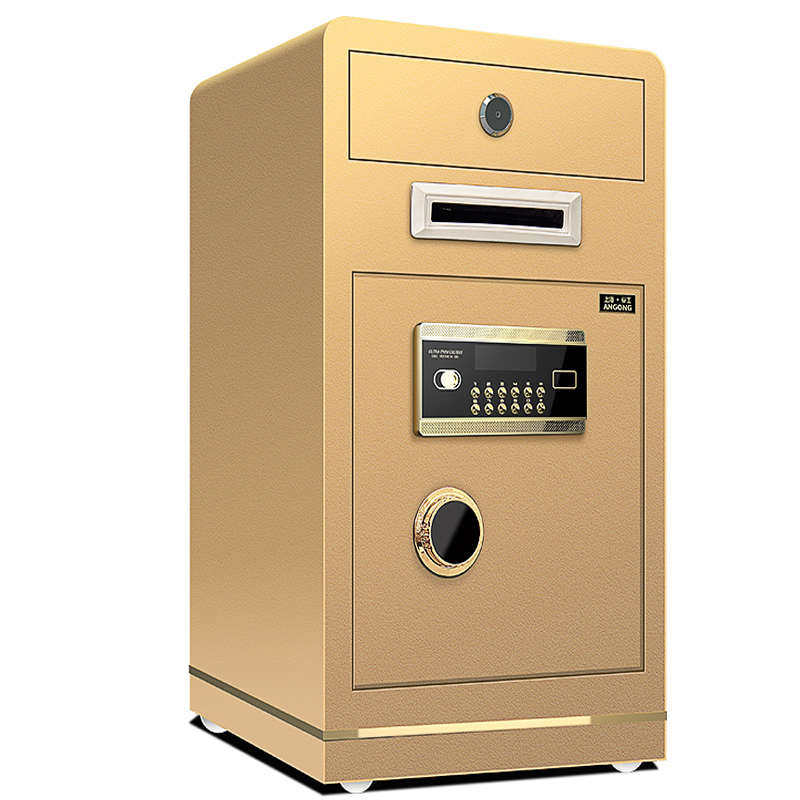投币式保险柜小型60cm70cm防盗指纹密码全钢抽屉式酒店收银保险箱