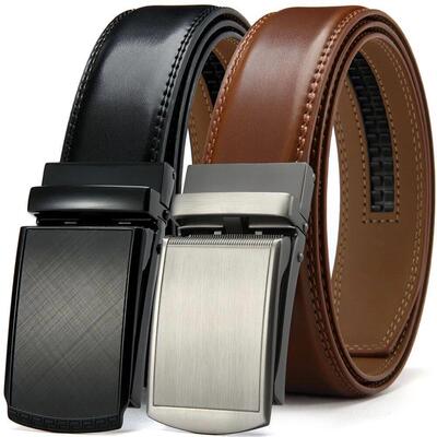 Mens Belt Genuine Leather Luxury Belt Metal Automatic Alloy