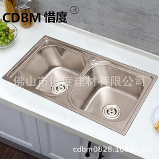 厂家直销304不锈钢水槽双槽等宽盆相同左右盆对等盆S8550 85*50