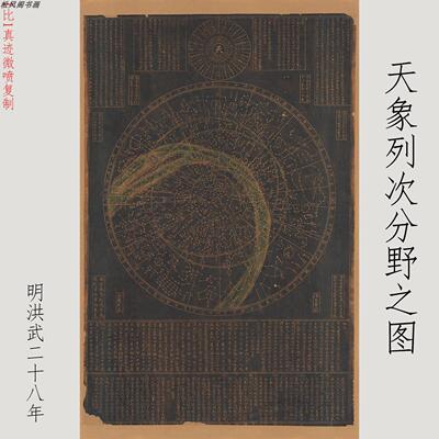 明洪武二十八年天象列次分野星象图覆古书画 画国画 画真迹微喷卷