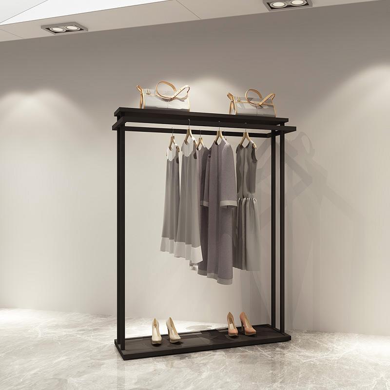 女装店双杠衣服架子高档服装店中岛双排货架服装店落地式展示架子