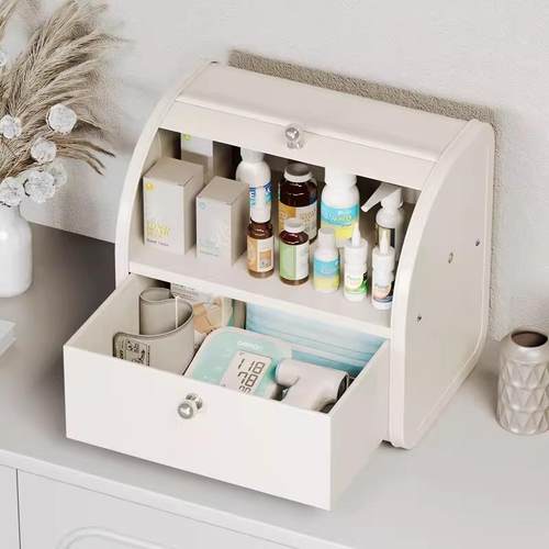 抽屉式玄关收纳盒家用钥匙牙线面包箱门口桌面收纳箱客厅零食入户