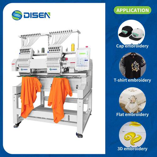 Commercial 500*800mm Dual Head 12 Needle Embroidery Machine
