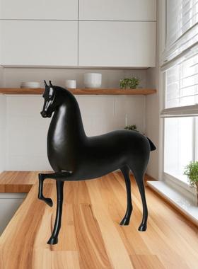现代简约新中艺式创意树室脂工玄FSI马摆件卧室客厅关办公高端装
