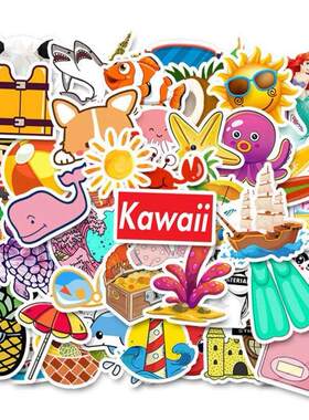 50PCS Cool Summer Vsco Stickers Pack Pink Girl Anime Stiker