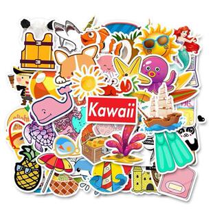 50PCS Cool Summer Vsco Stickers Pack Pink Girl Anime Stiker