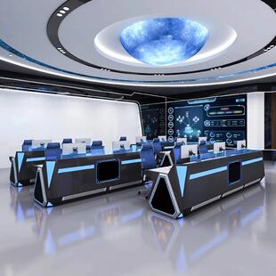 指挥中心控制台调度台监控台科技感监控安防指挥台中控台控制中心