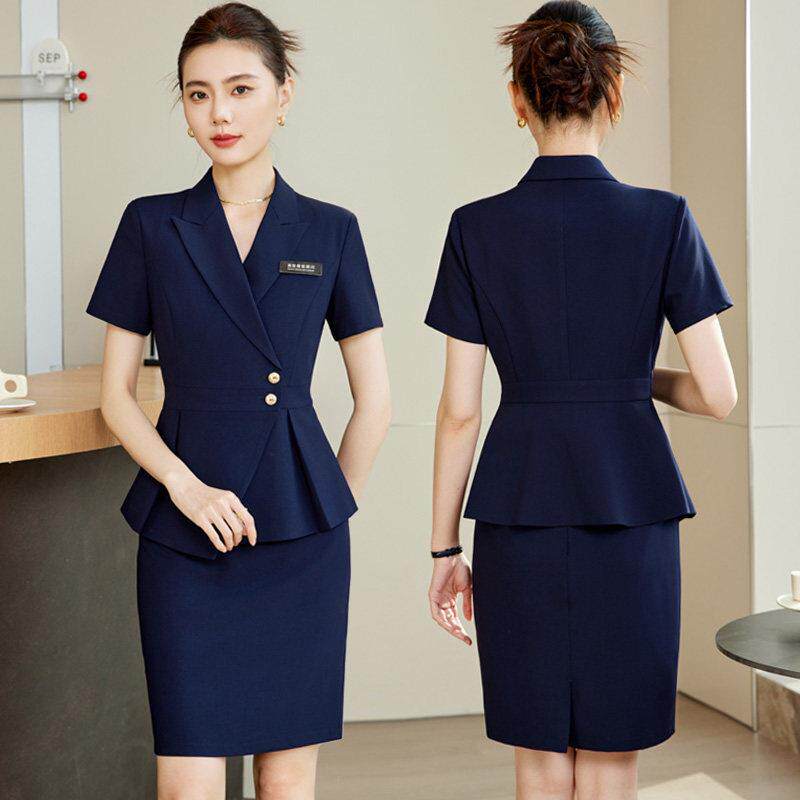 短袖西装套装女职业装正装酒店经理4店珠宝店美容师会所工作服夏