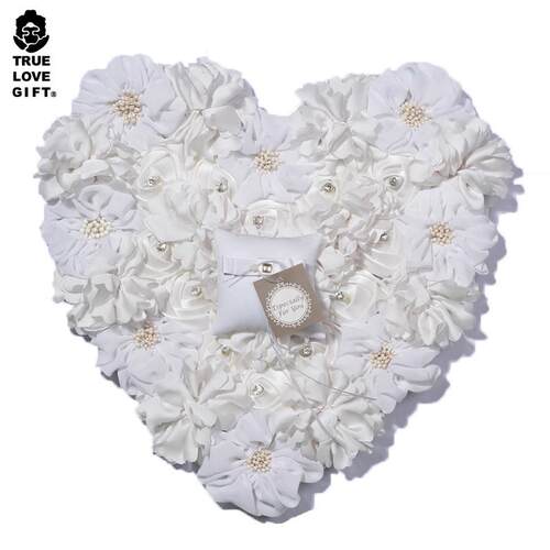 心爱婚品欧式可挂仿真泡沫玫瑰花戒枕婚庆用品西式婚礼新娘戒枕