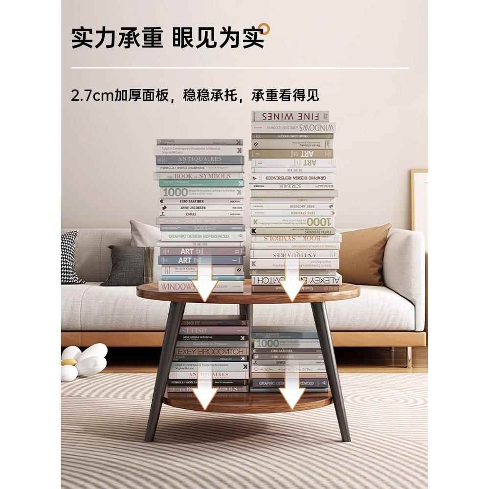 茶几客厅家用2025新款北欧简约小圆桌小户型沙发边几阳台简易茶J&