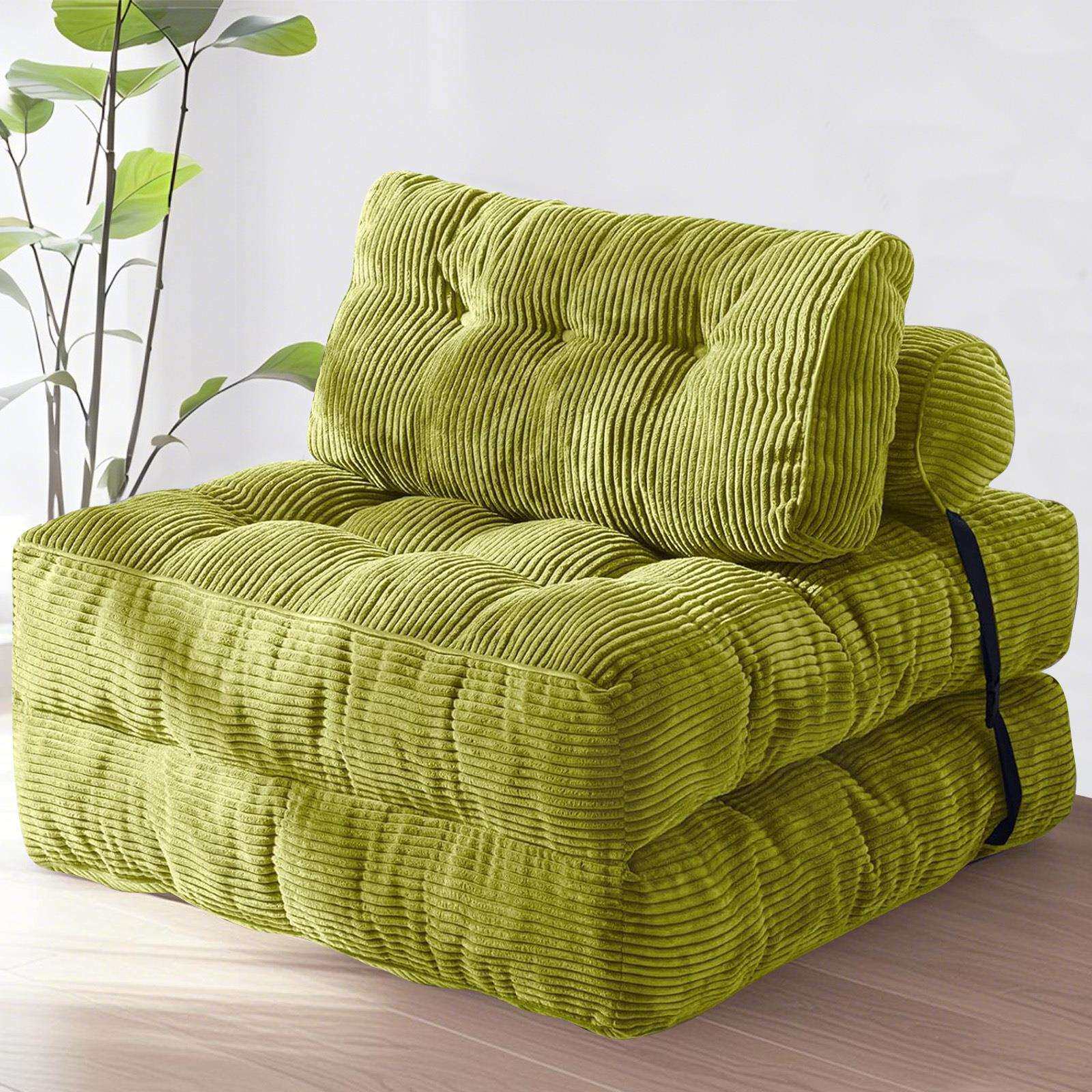 跨境单人位懒人折叠沙发床两用高密度压缩沙发小户型客厅公寓沙发