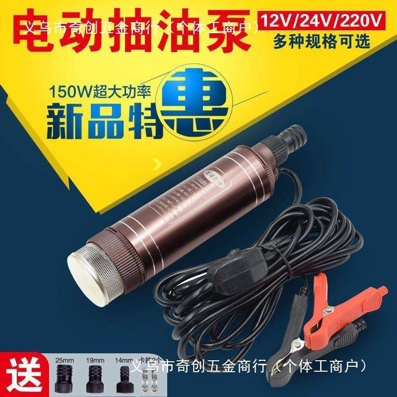 大功率抽水泵抽油泵12V电动柴油泵24v家用小型潜水泵220v自吸油泵
