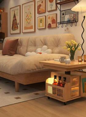 实多爆款升降茶几移动推车木茶折叠餐桌桌两用茶台功能客000000厅