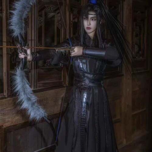 墨燃COS服黑色劲装 武侠风男女古风汉服 黑水贺玄COSPLAY全套服装