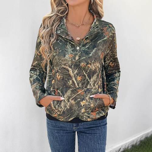 Floral print pullover hoodie for women