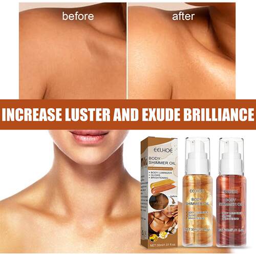 EELHOE Body Highlighter Oil - Face and Body Shimmer Powder f