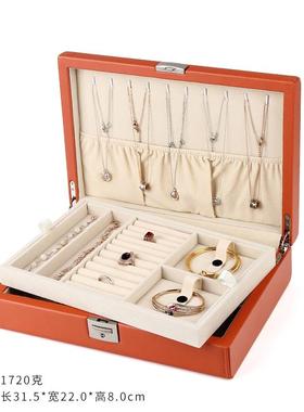 正品多功能带锁便携示珠宝饰箱戒指首项纳链饰品收展盒大容量