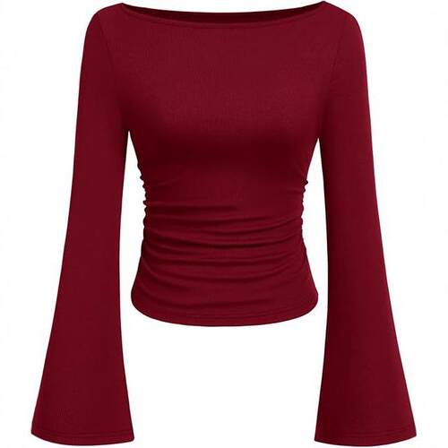 Solid V Neck Tee Casual Basic Short Sleeve T-shirt for