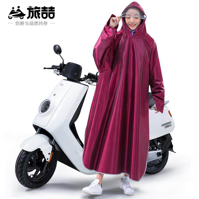 有袖雨披电动摩托电瓶自行车单人骑行雨服男女雨衣长版全身防暴雨