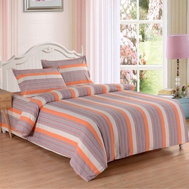 纯棉老粗布四件套加厚简约全棉，床单式被套保暖床上用品1.8m双人床