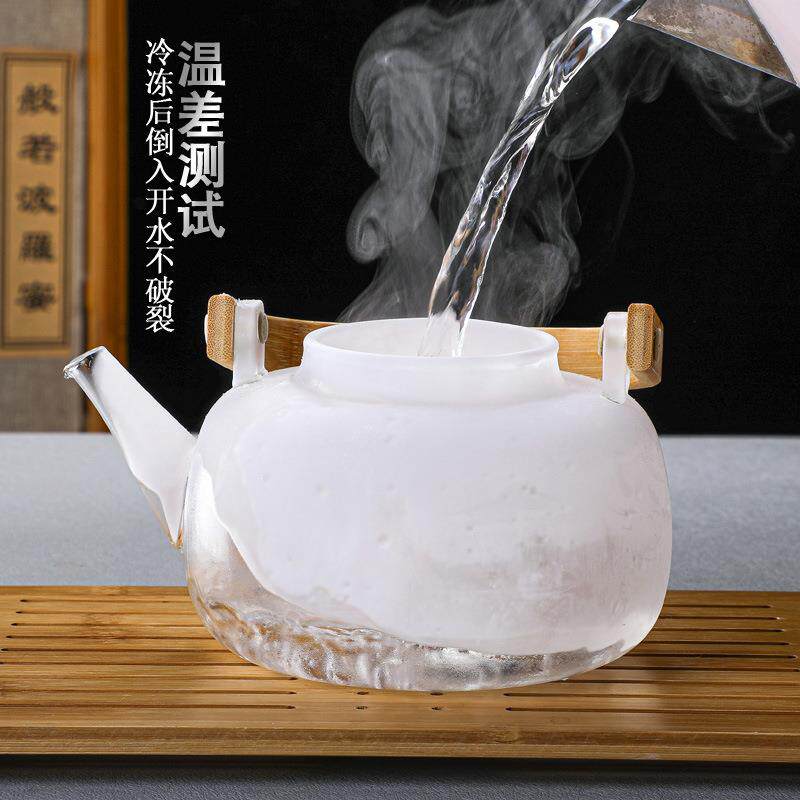 提梁壶玻璃茶壶煮茶壶高硼硅玻璃烧水泡茶养生壶普洱白茶煮茶器